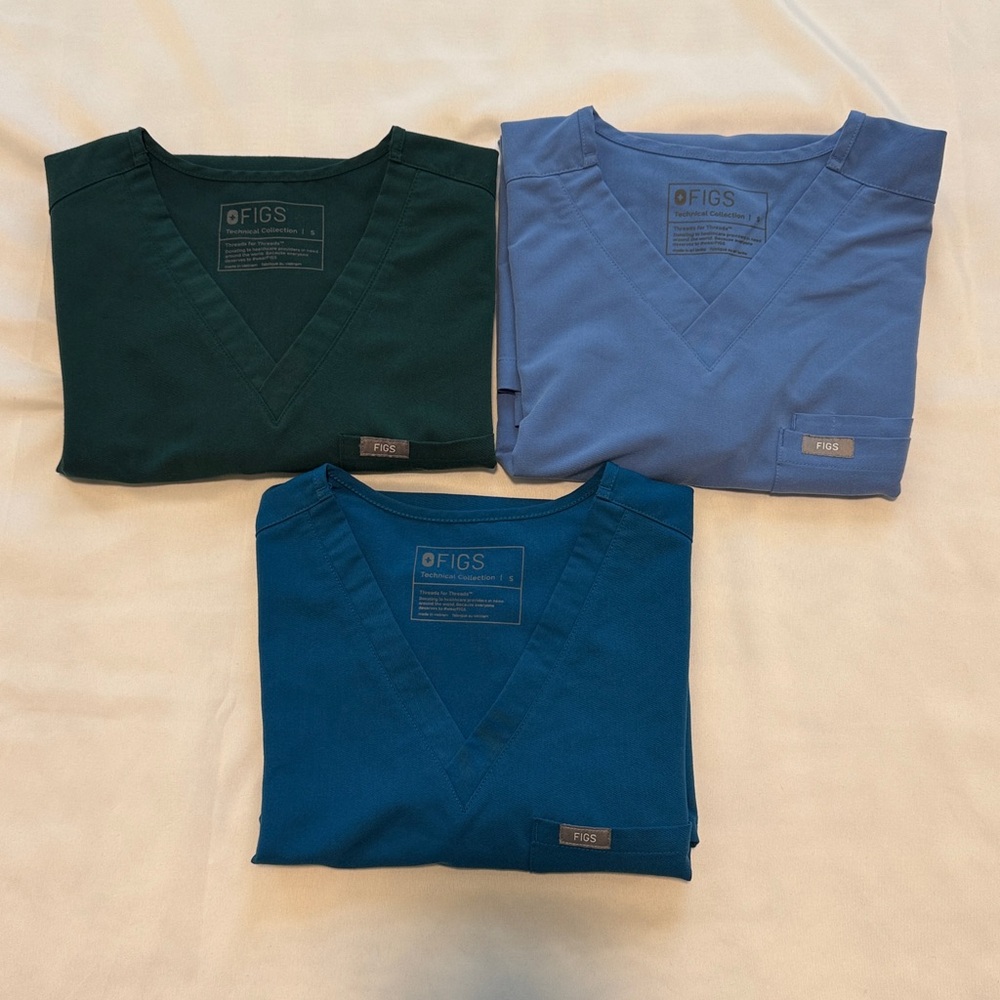 Lot of three Figs scrubs tops